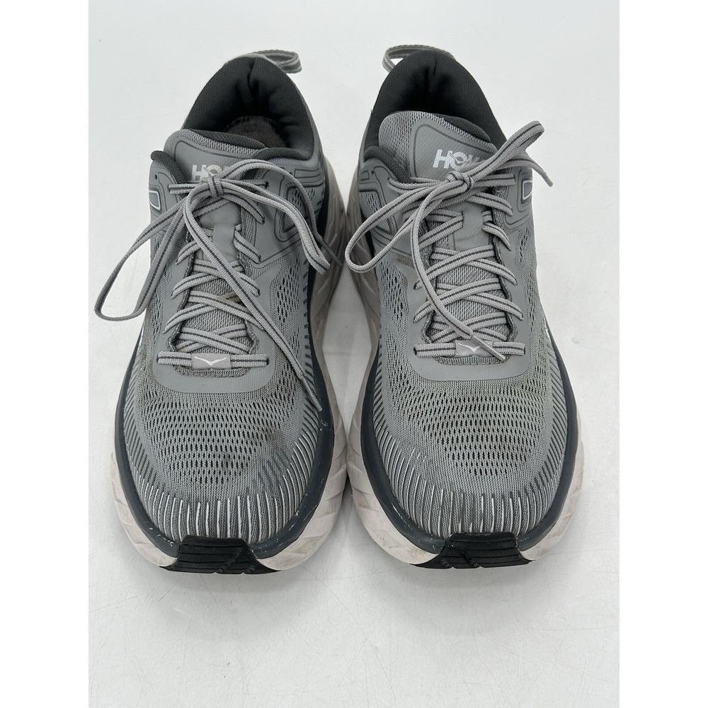 Hoka One One Bondi 7‎ Mens 11.5 Shoes Gray Running Walking Sneaker 1110518 WDDS